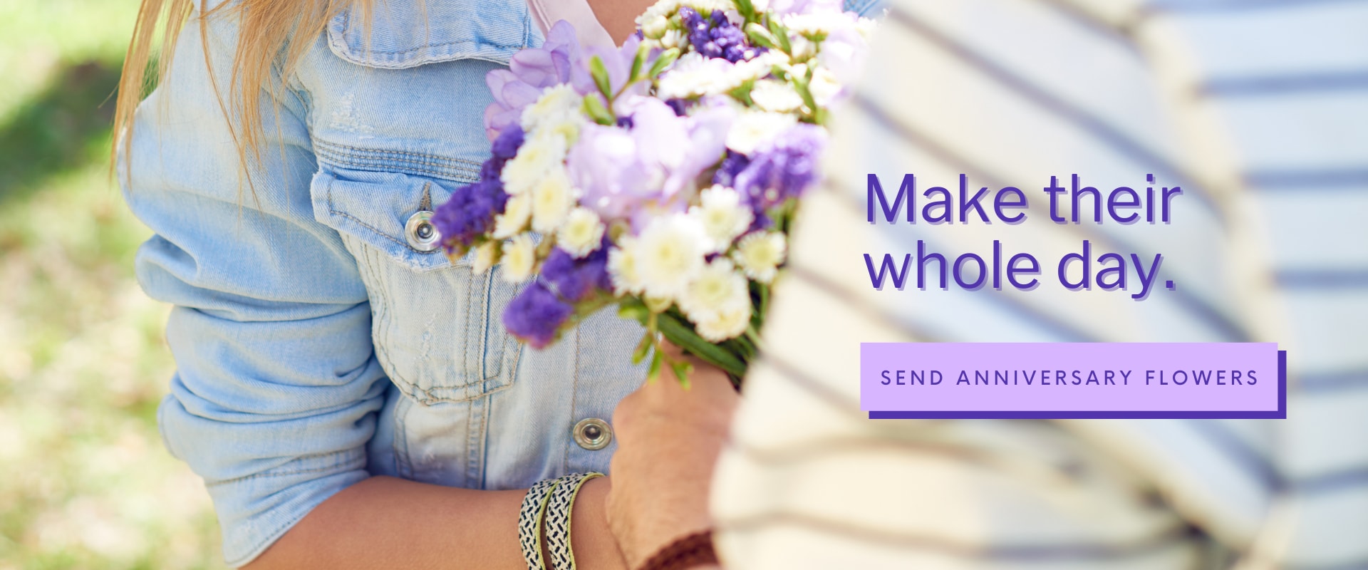 Make their whole day banner that links to Anniversary Flowers.